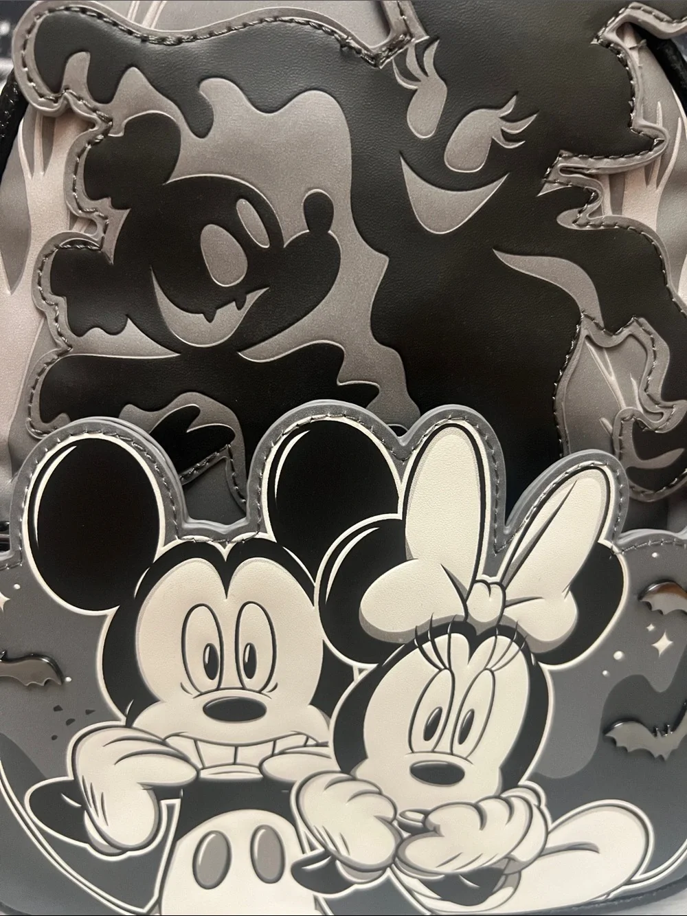 NWT! 2026 Disney Loungefly Mickey & Minnie Ghost Light-Up Glow Mini Backpack